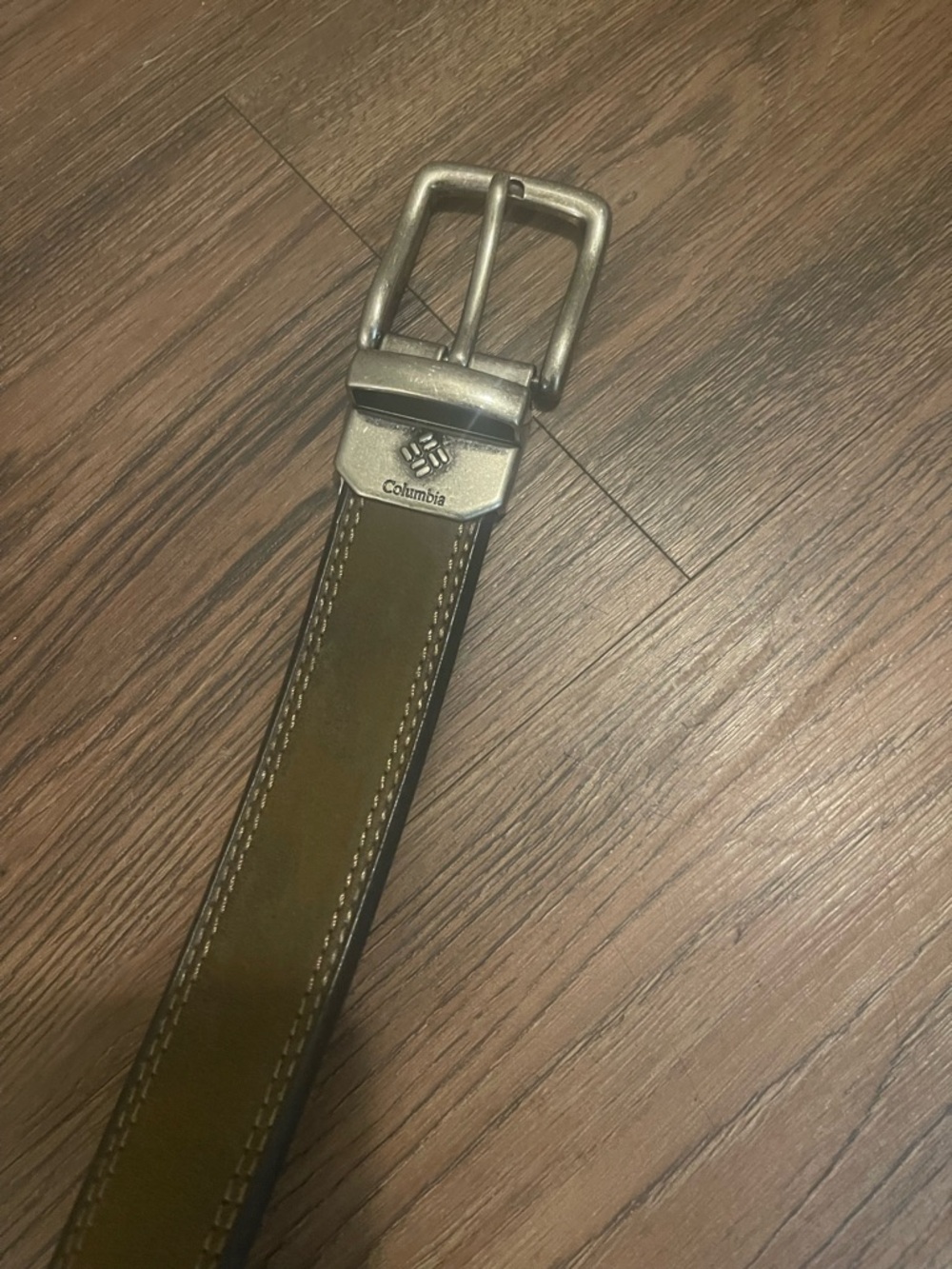Columbia brown Leather Belt with Silver Buckle